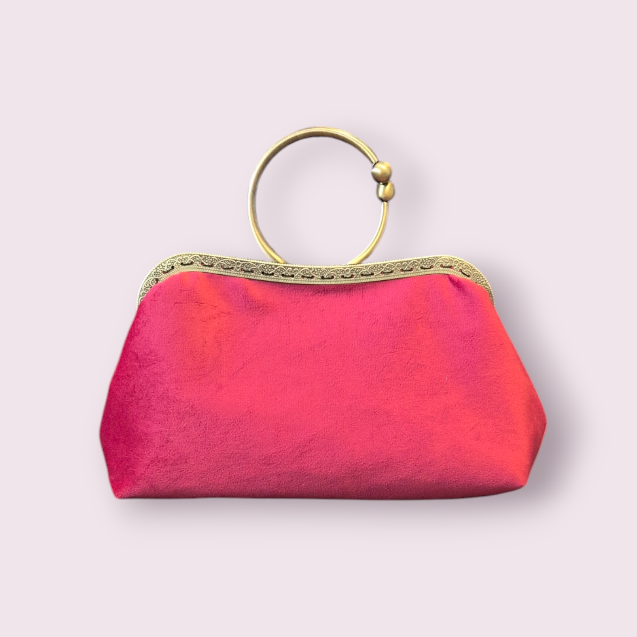 AMANDA -torebka vintage magenta aksamitka