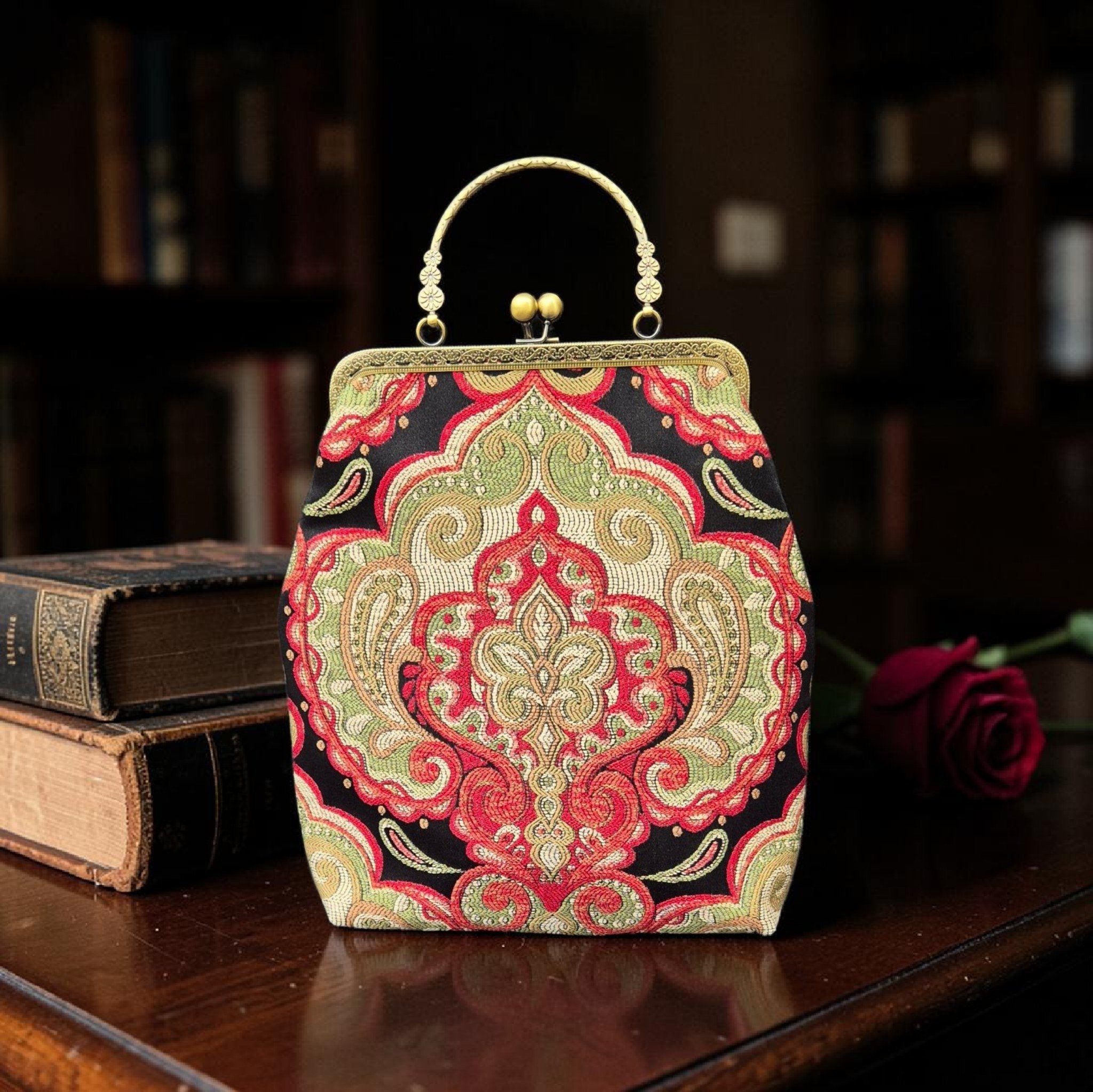 VIKTORIA - torebka z biglem , retro ornamenty - obrazek 10