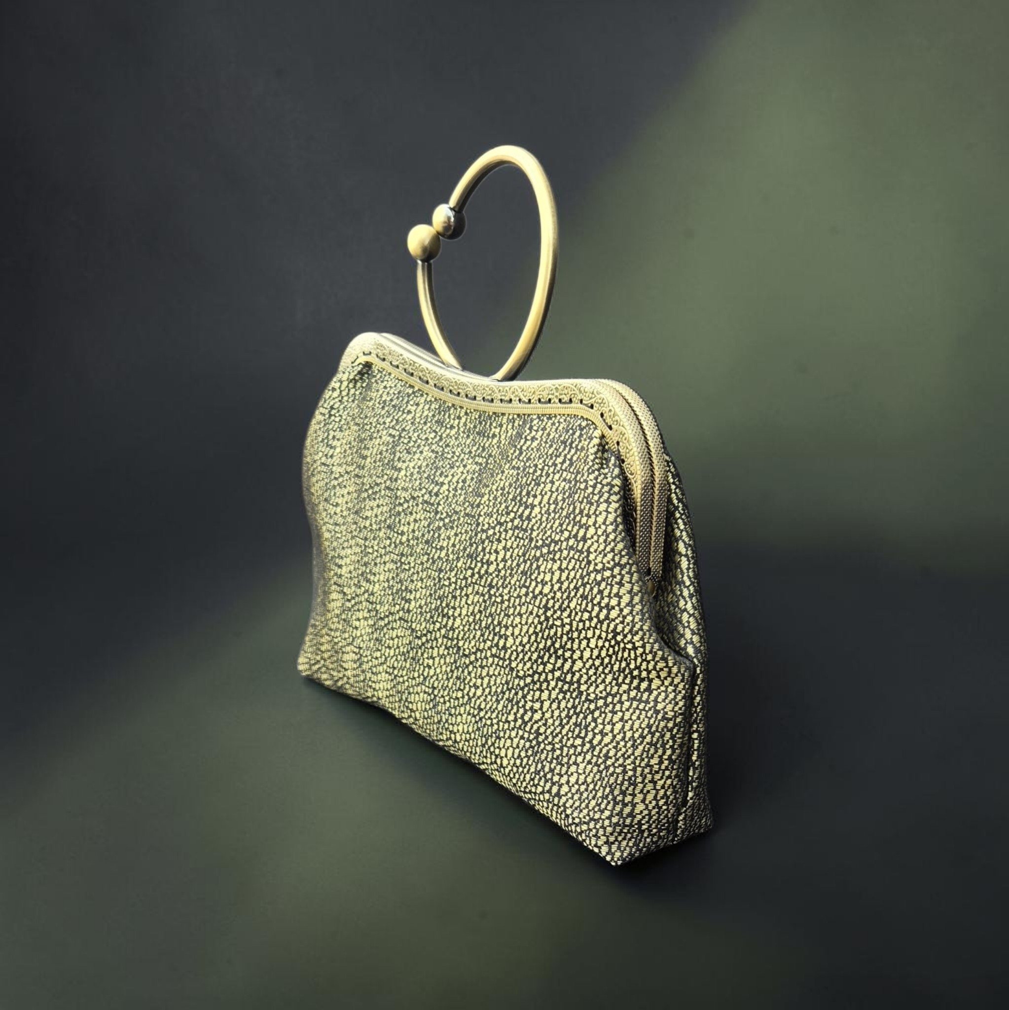 AMANDA torebka vintage z biglem – złota mozaika - obrazek 7