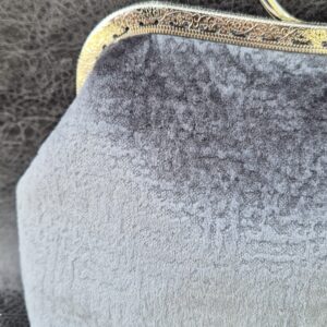 AMANDA torebka vintage  -srebrny welur