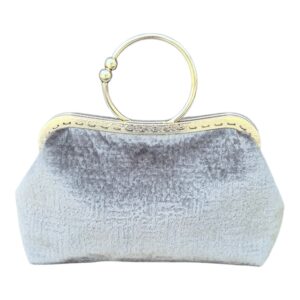 AMANDA torebka vintage  -srebrny welur
