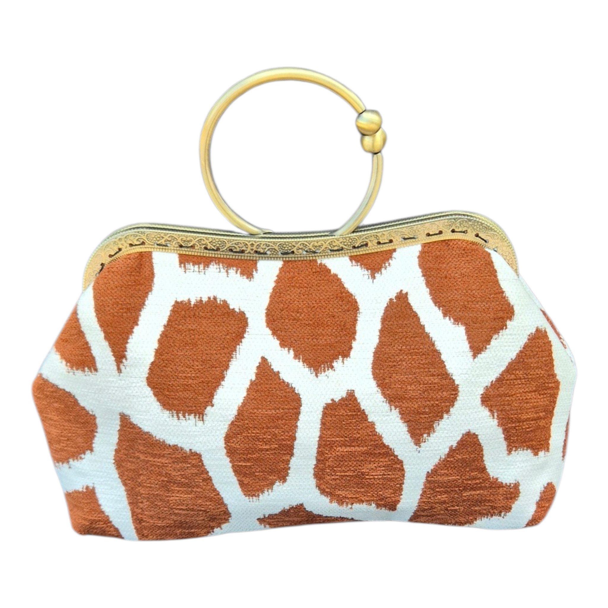 AMANDA torebka z biglem - wzór żyrafy brązowa