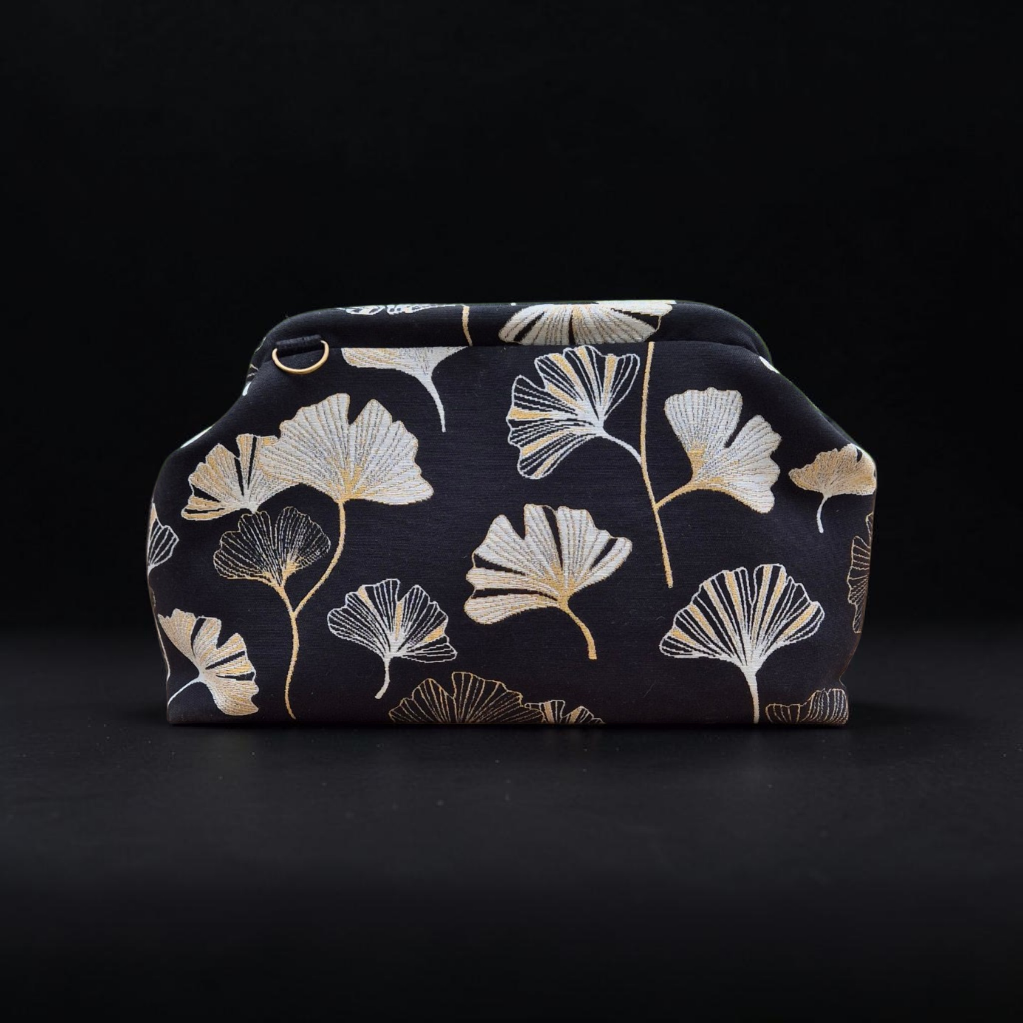 HORTENSJA torebka damska z biglem- motyw ginkgo biloba vintage - obrazek 5